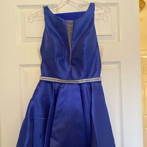 Anny Lee Blue Dress with Rhinestone Detail small